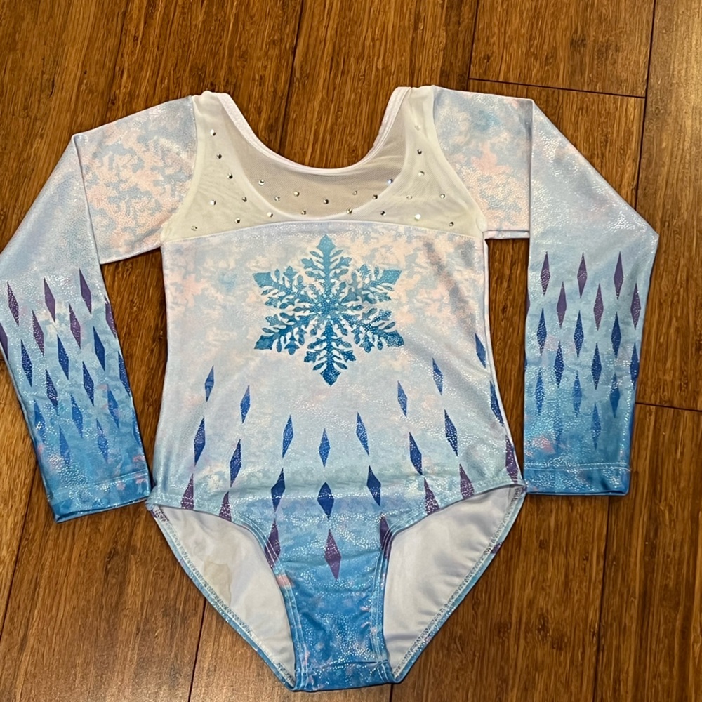 Frozen Snowflake gymnastics Leotard 110